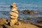 Stones balance stack on beach