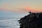 Stones on the Black Sea and the fisherman, panoramas, views.