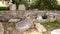 Stones and broken columns in the ruins of Carthage