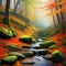 Stones Covered with Colorful Moss in the Autumn Mountain Forest Art Fall Mysterious Wood Atmospheric CG Digital Painting
