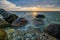 Stones in the foreground of the Ocean