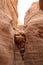 Stones that got stuck in a rock crevice in Wadi Ghuweir Canyon, Dana, Jordan