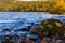 Stones on Lake Imandra. Autumn landscape, Kola Peninsula, Russia