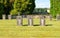 Stones lie on the headstones of the graves of jewish victims