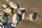 Stones and pebbles on the beach on the Greek island