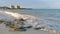 Stones rocks corals turquoise green blue water on beach Mexico