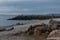 Stones and sand in oceanfront area, Edmonds, WA