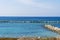 Stones in the sea against the waves in Cyprus