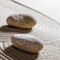 Stones on sinuous lines for change with inner peace