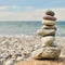 Stones in a stack balanced for Zen meditation