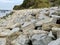 stones stacked as shore protection on the Baltic Sea