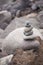 Stones stacked near the seashore