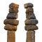 Stones stacked on a pole.