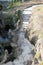 Stones stairs access cave ruins of Majolan Park Blanquefort near Bordeaux France