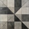 Stoneware Gray Tile With Square And Triangles In Black And Gray