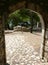 Stony arch and cobbled path of the fortress