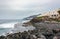 Stony coastline of Atlantic ocean at Tenerife island, Spain