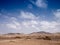 Stony desert and distant mountains