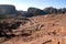 Stony desert and rocks on the horizon in Jordan