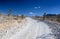 Stony Empty Road in Death Valley National Park in California, un