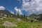 Stony mountain meadow in the summer