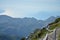 Stony road with rope fence on the peak Sv. Jure in Biokovo national park