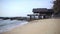 Stony seashore with a beautiful abandoned house, Thailand, Pattaya