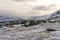 Stony snowy arctic landscape