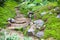 Stony stairs in the green garden