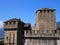 Stony towers of Montebello castle in Bellinzona city in Switzerland