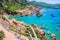 Stony walk path in Costa Paradiso, Sardinia, Italy