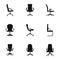 Stool icons set, simple style