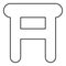 Stool tabouret with legs legged wooden contour outline line icon black color vector illustration image thin flat style