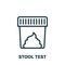 Stool Test Line Icon. Sample for Laboratory Research Linear Pictogram. Medical Exam of Feces Outline Icon. Editable