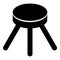 Stool with three legs furniture legged household concept icon black color vector illustration image flat style