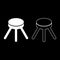 Stool with three legs furniture legged household concept set icon white color vector illustration image solid fill outline