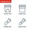 Stool, Urine, Sperm, Blood Test Set Line Icon. Sample for Laboratory Research Linear Pictogram. Medical Exam of Blood