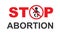 Stop abortion banner icon in flat style. Baby choice vector illustration on white isolated background. Human rights business