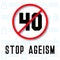 Stop ageism. And age discrimination in workplace. Stop negative age stereotypes. Vector illustration