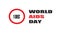 STOP AIDS, aids awareness ribbon. Red ribbon HIV. Information animation on a medical theme. Red Ribbon Awareness. World AIDS Orpha