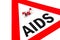 Stop AIDS and HIV, capsule with Warning Sign