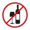 Stop alcohol red round sing