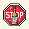 Stop Alcohol Sign. Generative AI
