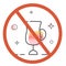 Stop alcohol sign icon. Vector design illustration