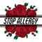 Stop allergy. Quote typographical background