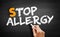 Stop Allergy text on blackboard