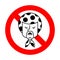 Stop angry Grandma. Ban Evil grandmother. Red prohibition road sign Aggressive Old woman