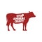 Stop animal cruelty abuse cow farm design vector illustration