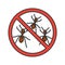 Stop ants sign color icon