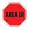 Stop Area 51 road side sign.